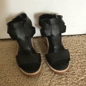 Sigerson Morrison black leather wedges